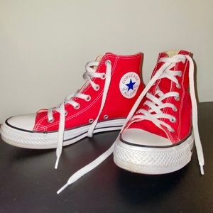 Red High Top Converse Red 8